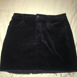 Black suede mini skirt